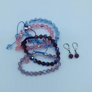Adrienne Design 3 piece bracelet set with matching earrings